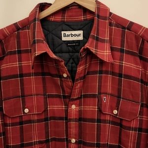 Barbour Lined Shirt Jacket XL Salmon And Black